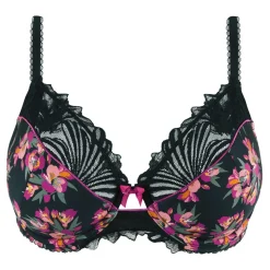 Soutien-gorge emboîtant Oriane Bouquets Noir & Rose