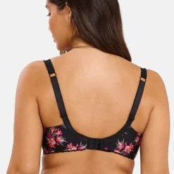 Soutien-gorge emboîtant Oriane Bouquets Noir & Rose