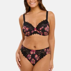 Soutien-gorge emboîtant Oriane Bouquets Noir & Rose