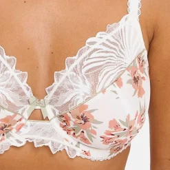 Soutien-gorge emboîtant Oriane Bouquets Blanc et Vert