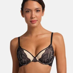 Soutien-gorge légèrement rembourré Noir et beige