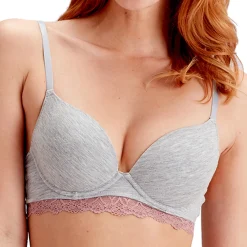 Soutien-gorge moulé armatures gris en coton