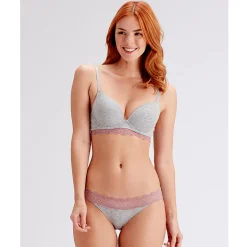 Soutien-gorge moulé armatures gris en coton