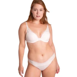 Soutien-gorge plongeant à armatures - Beige