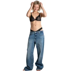 Soutien-gorge plongeant à armatures - Noir