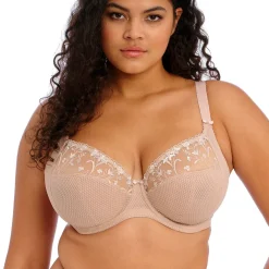 Soutien-gorge plongeant armatures - Beige Elomi en nylon
