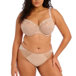 Soutien-gorge plongeant armatures - Beige Elomi en nylon