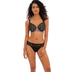 Soutien-gorge plongeant armatures - Noir INFINITY FIELDS