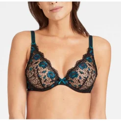 Soutien-gorge plongeant armatures - Noir