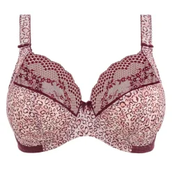 Soutien-gorge plongeant armatures avec Dentelle Florale - Rose à Motifs Léopard - Elomi
