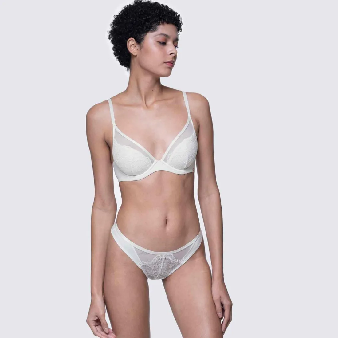 Soutien-gorge plongeant armatures - Ivoire