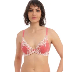 Soutien-gorge plongeant armatures - Rose - Embrace Lace en nylon