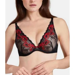 Soutien-gorge plongeant armatures Rouge