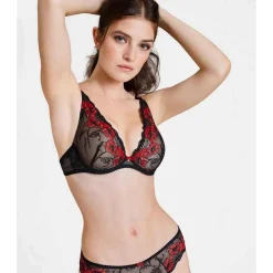 Soutien-gorge plongeant armatures Rouge