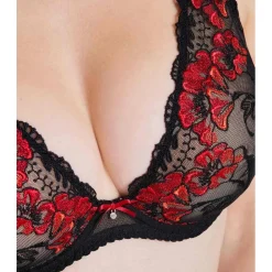 Soutien-gorge plongeant armatures Rouge