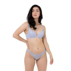 Soutien-gorge plongeant armatures - Bleu Dorina