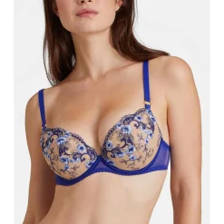 Soutien-gorge plongeant armatures Bleu Idylle A Giverny