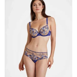 Soutien-gorge plongeant armatures Bleu Idylle A Giverny