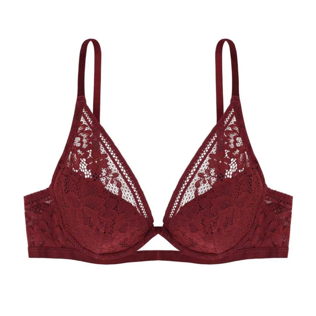 Soutien-gorge plongeant armatures - Rouge