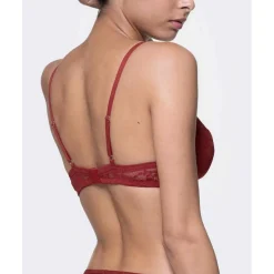 Soutien-gorge plongeant armatures - Rouge