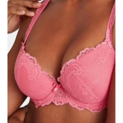 Soutien-gorge plongeant armatures Rose