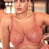 Soutien-gorge plongeant armatures en Tulle et Broderie à Motifs Tatoo - Rose - Elomi