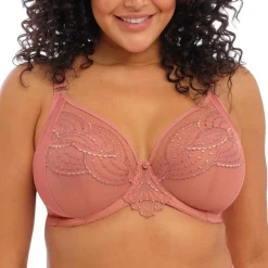 Soutien-gorge plongeant armatures en Tulle et Broderie à Motifs Tatoo - Rose - Elomi
