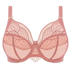 Soutien-gorge plongeant armatures en Tulle et Broderie à Motifs Tatoo - Rose - Elomi