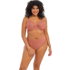 Soutien-gorge plongeant armatures en Tulle et Broderie à Motifs Tatoo - Rose - Elomi
