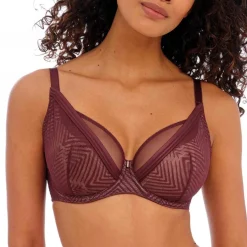 Soutien-gorge plongeant armatures - Rouge TAILORED