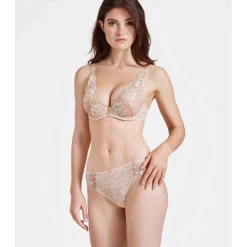 Soutien-gorge plongeant armatures Beige