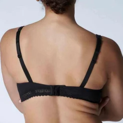 Soutien-gorge plongeant armatures - Noir en coton modal