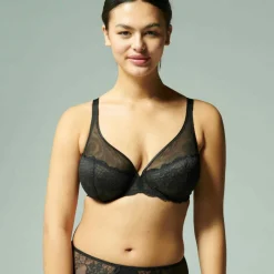 Soutien-gorge Plongeant Armatures - Noir