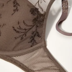 Soutien-gorge plongeant avec coques - Gris