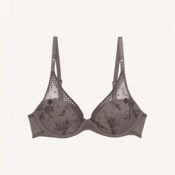 Soutien-gorge plongeant avec coques - Gris
