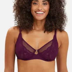 Soutien-gorge plongeant avec armatures violet