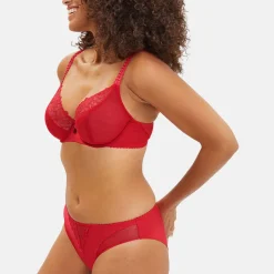Soutien-gorge plongeant avec armatures rouge