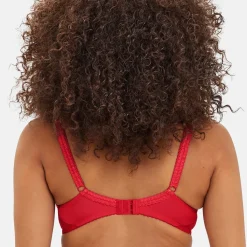 Soutien-gorge plongeant avec armatures rouge