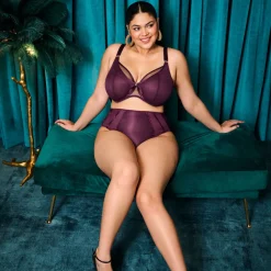 Soutien-Gorge Plongeant Bordeaux violet