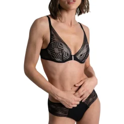 Soutien-gorge plongeant noir