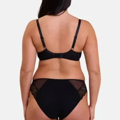 Soutien-gorge post-opératoire sans armatures en coton biologique noir