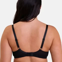 Soutien-gorge post-opératoire sans armatures en coton biologique noir