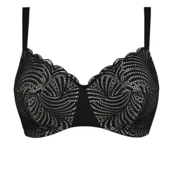 Soutien-gorge post-opératoire sans armatures en coton biologique noir