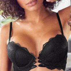 Soutien-gorge push-up - Noir en dentelle