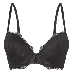 Soutien-gorge push-up - Noir en dentelle