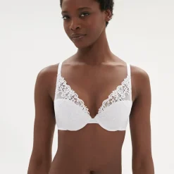 Soutien-gorge push-up décolleté plongeant Blanc