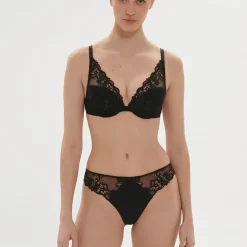 Soutien-gorge push-up décolleté plongeant Noir