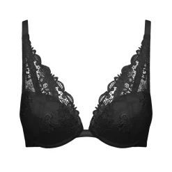 Soutien-gorge push-up décolleté plongeant Noir