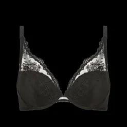 Soutien-gorge push-up décolleté plongeant Noir