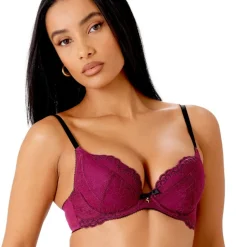 Soutien-gorge push-up en dentelle violet